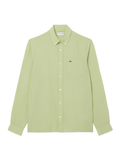 LACOSTE Regular Fit Linen Shirt Green