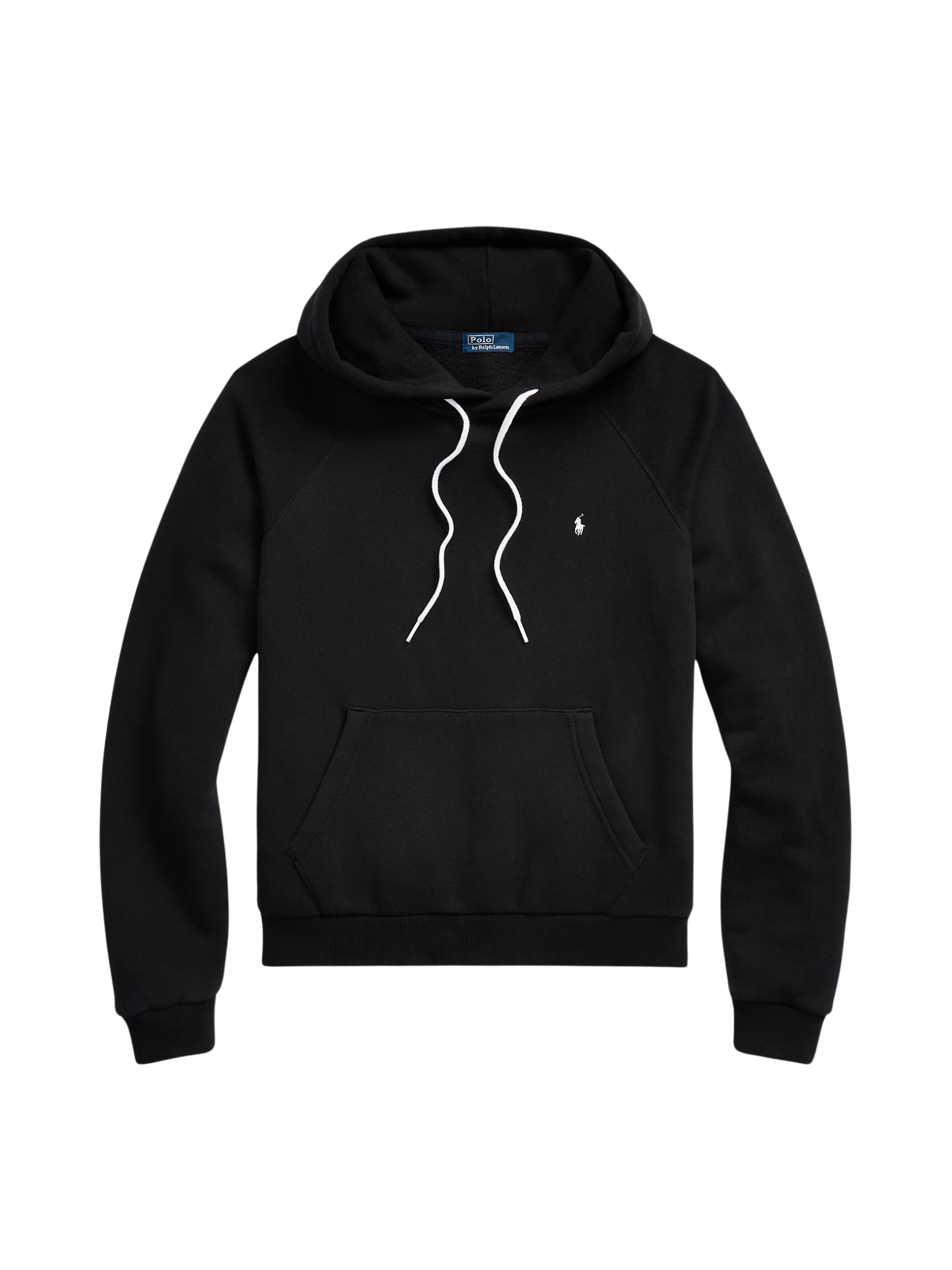 RALPH LAUREN WOMEN Shrunken Fit Fleece Hoodie Polo Black