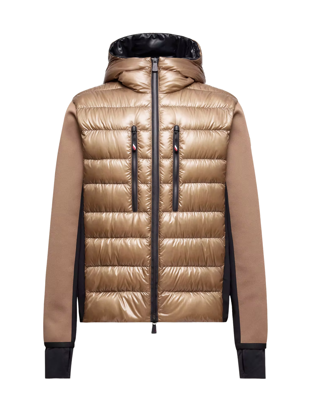 MONCLER GRENOBLE Padded Zip-Up Hoodie Beige