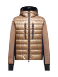 MONCLER GRENOBLE Padded Zip-Up Hoodie Beige