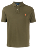 RALPH LAUREN Slim Fit Mesh Polo Shirt Canopy Olive