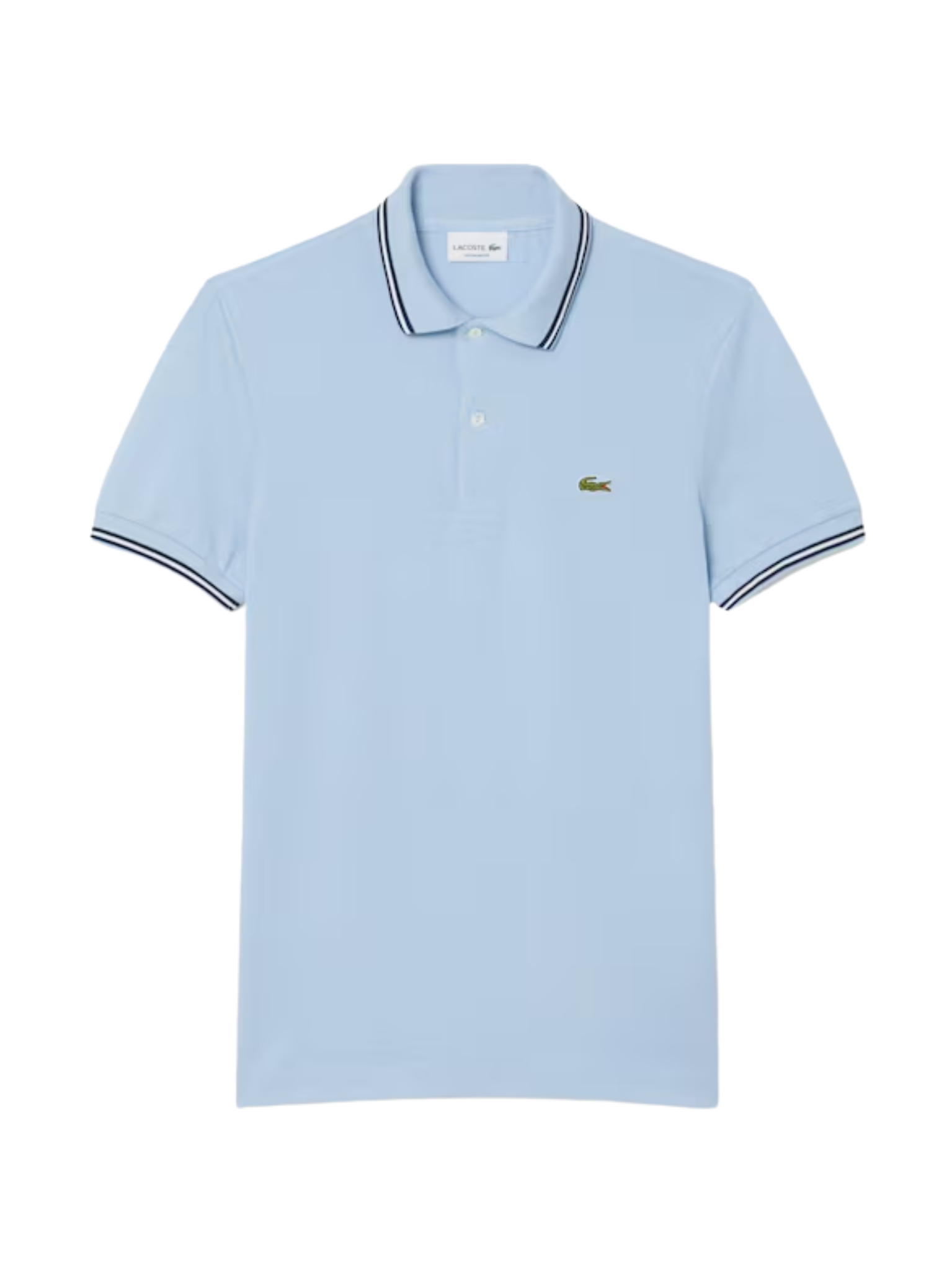 LACOSTE Regular Fit Trim Accent L.12.12 Polo Shirt Light Blue