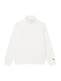 LACOSTE High Neck Embossed Zipped Sweatshirt White