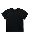 RALPH LAUREN WOMEN Classic Shrunken Fit Jersey Tee Polo Black