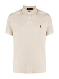 RALPH LAUREN Slim Fit Mesh Polo Shirt Expedition Dune Heather