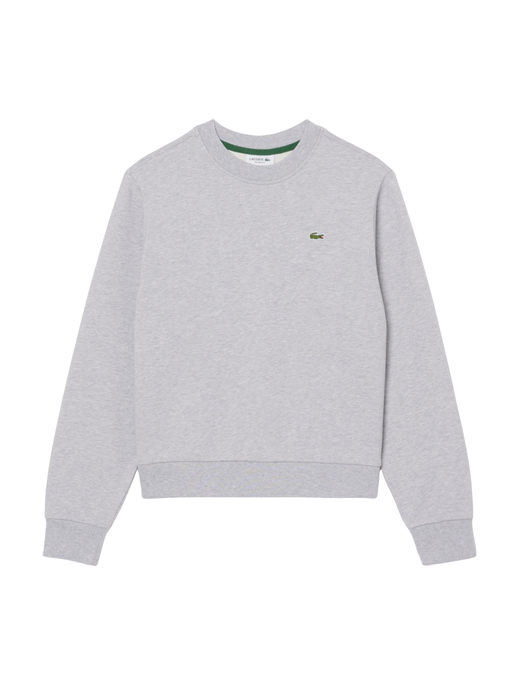 LACOSTE WOMEN Relaxed Fit Fleece Crew Neck Sweatshirt Light Grey