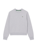 LACOSTE WOMEN Relaxed Fit Fleece Crew Neck Sweatshirt Light Grey