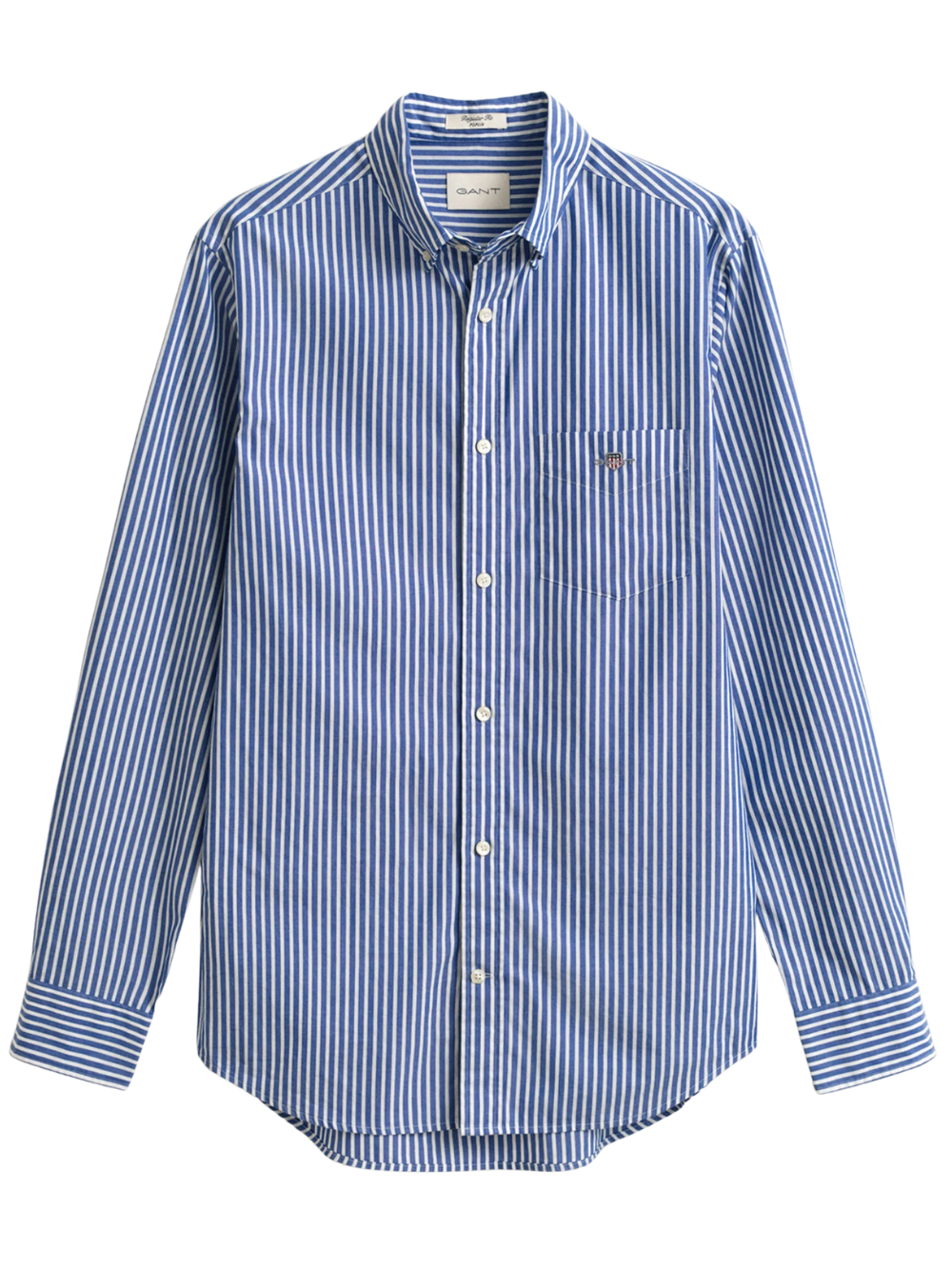 GANT Regular Fit Classic Striped Poplin Shirt College Blue
