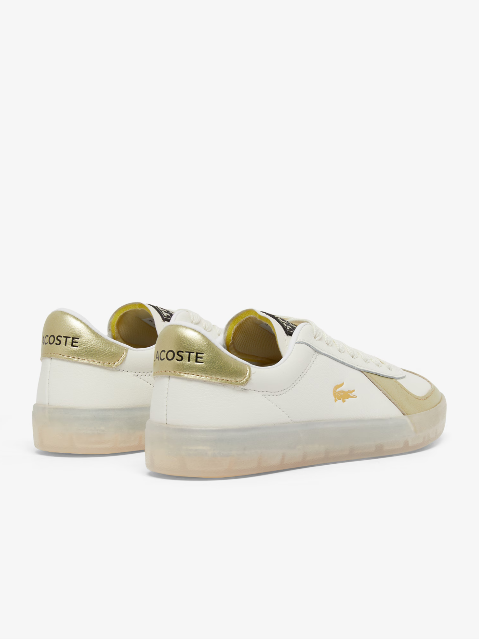 LACOSTE WOMEN Baseshot Pro Leather Sneakers White/Gold