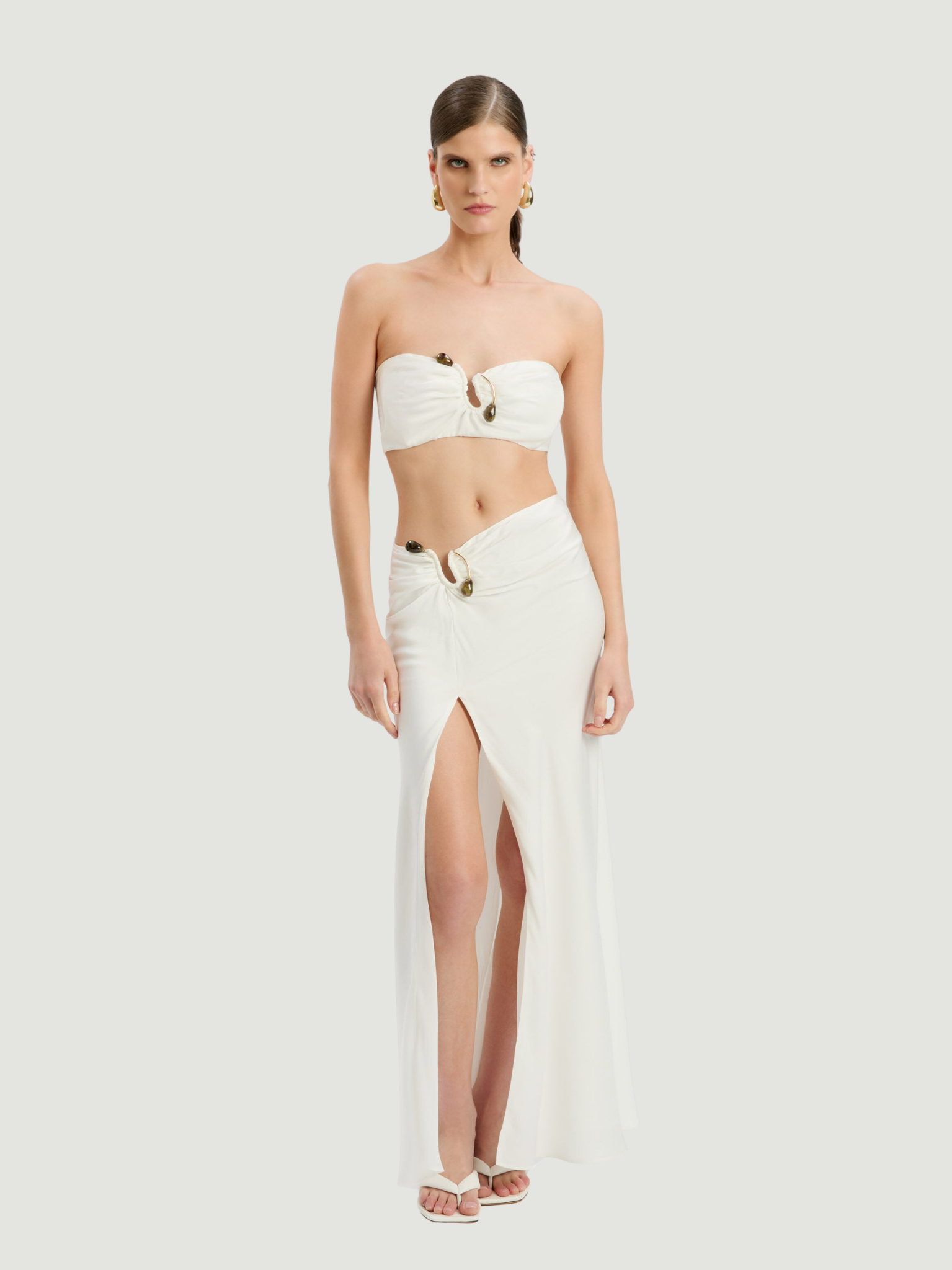 BARDOT WOMEN Dylan Split Front Maxi Skirt Orchid White
