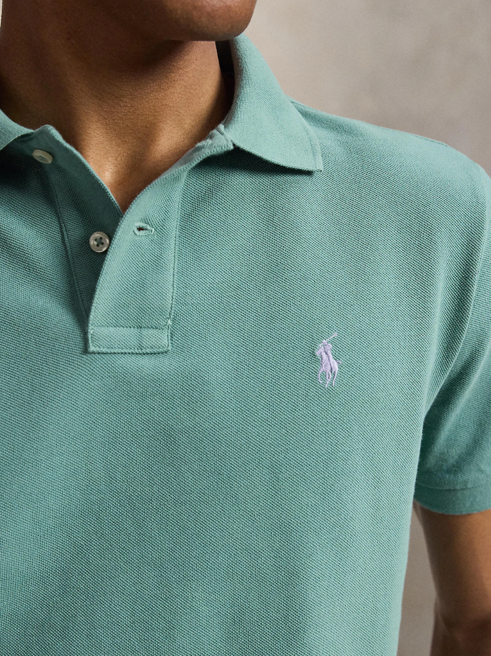 RALPH LAUREN The Iconic Custom Slim Fit Mesh Polo Greenscape