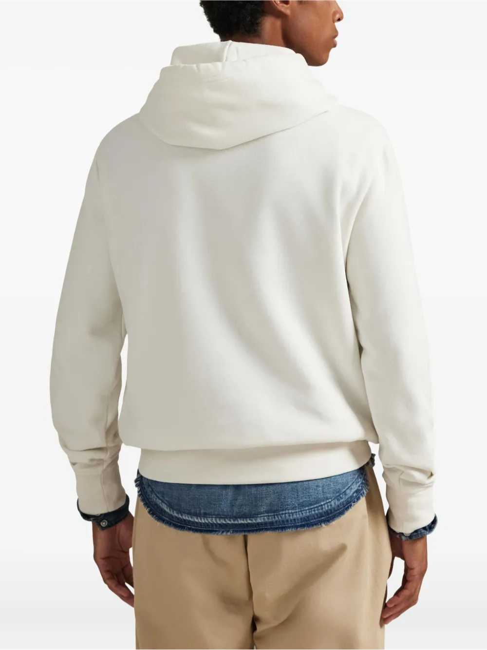 RALPH LAUREN The Rl Fleece Western-Logo Hoodie Deckwash White