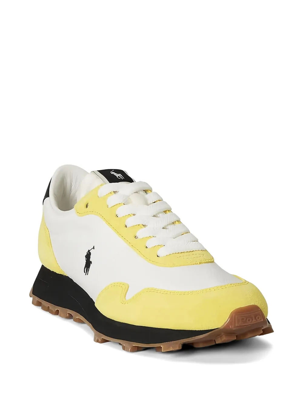 RALPH LAUREN Trail 125 Suede-Mesh Sneakers Bech Yellow/Deckwash White
