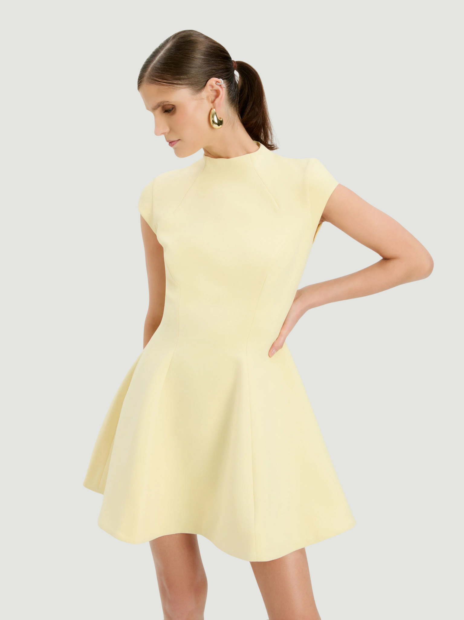 BARDOT WOMEN Beckett High Neck Mini Dress Canary Yellow