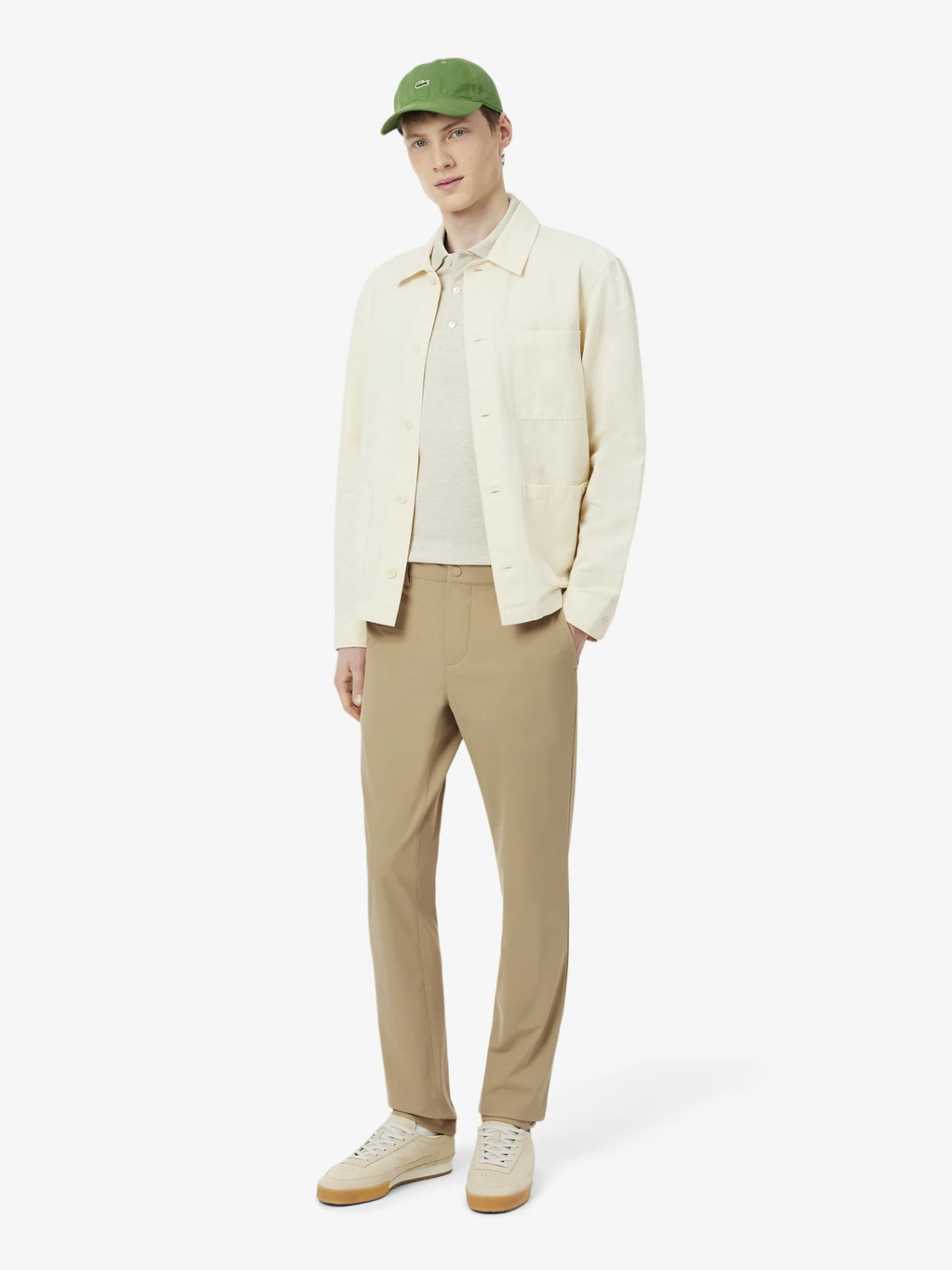 LACOSTE Slim Fit Stretch Commuter Pants Beige