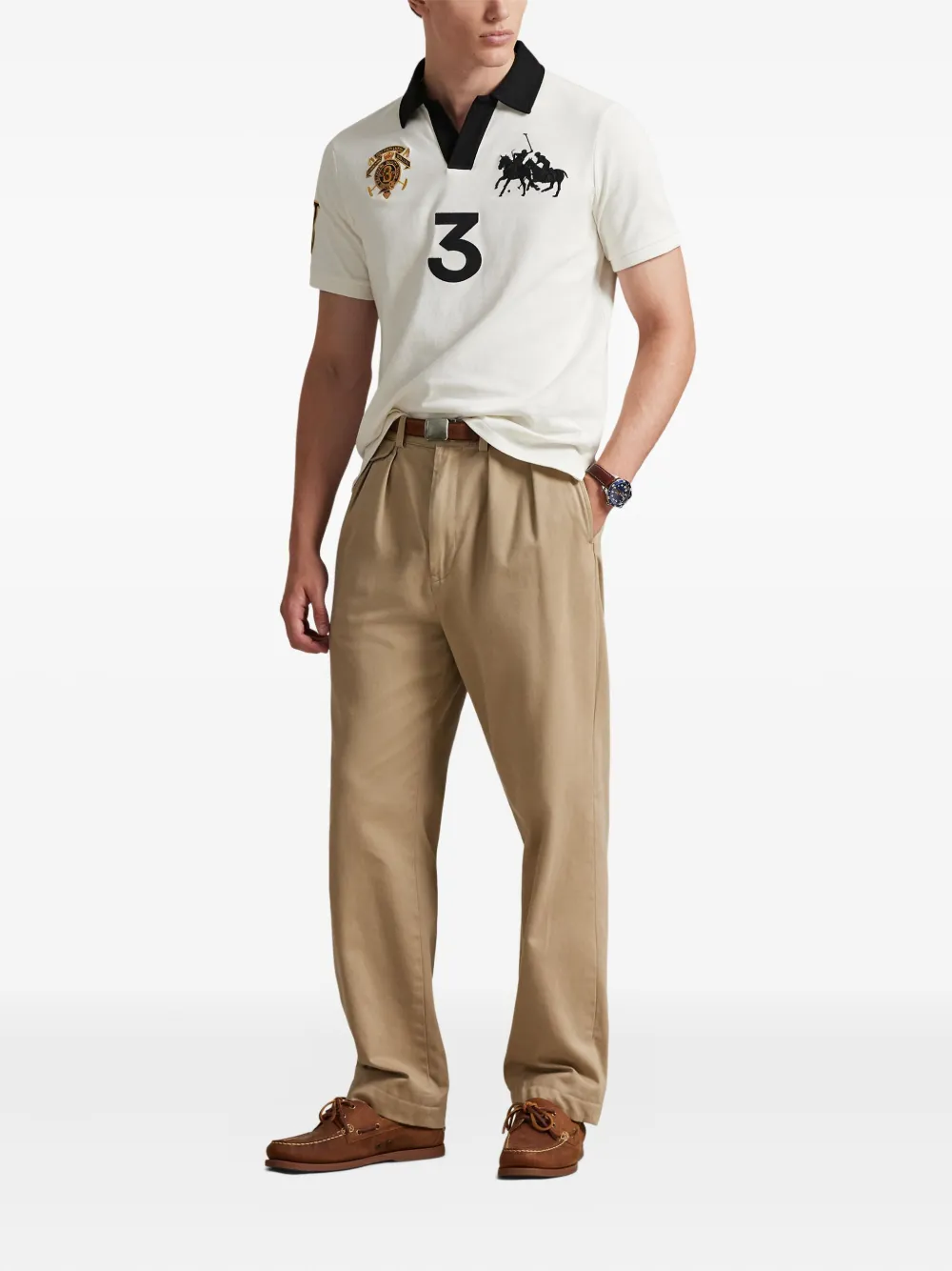 RALPH LAUREN Classic Fit Crest Mesh Polo Shirt Nevis/Polo Black
