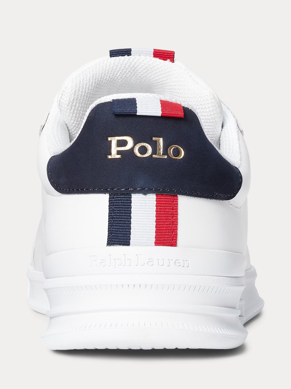 RALPH LAUREN Heritage Court II Leather Sneakers White/Navy/Red