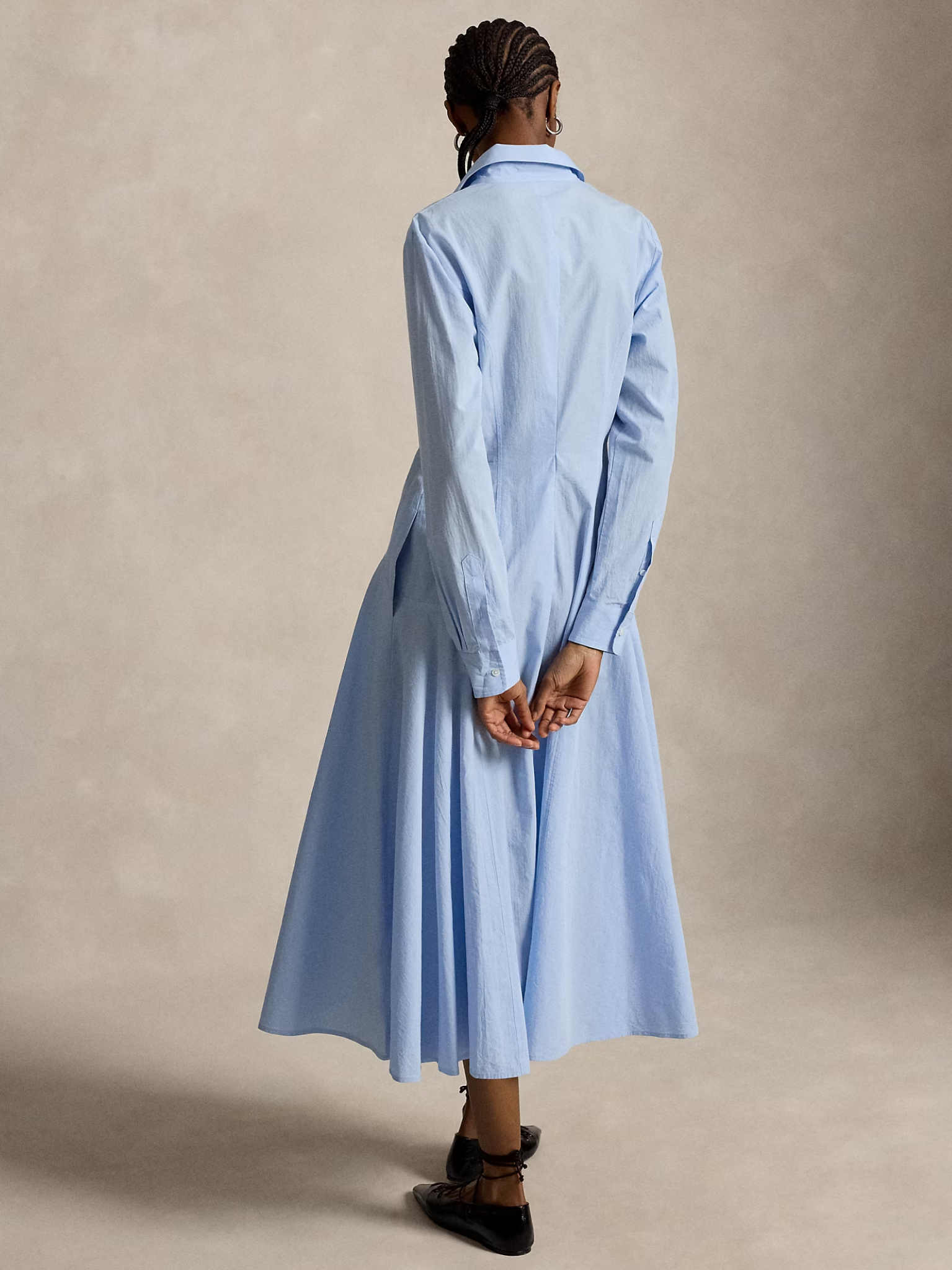 RALPH LAUREN WOMEN Cotton Panelled Shirt Dress Southport Blue