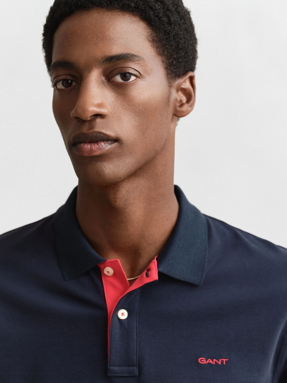 GANT Contrast Piqué Polo Shirt Evening Blue