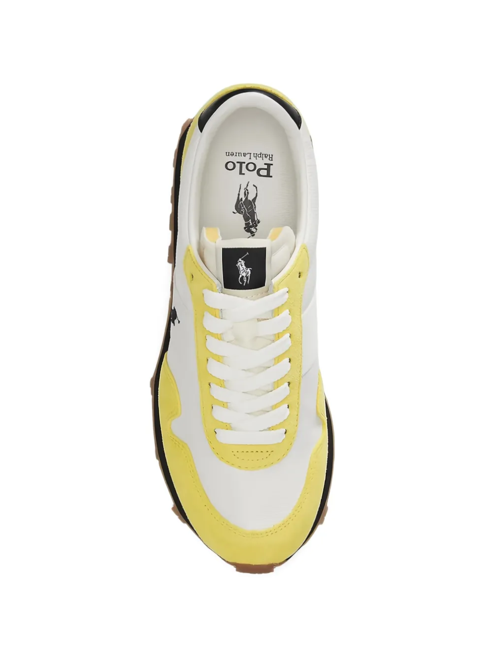 RALPH LAUREN Trail 125 Suede-Mesh Sneakers Bech Yellow/Deckwash White