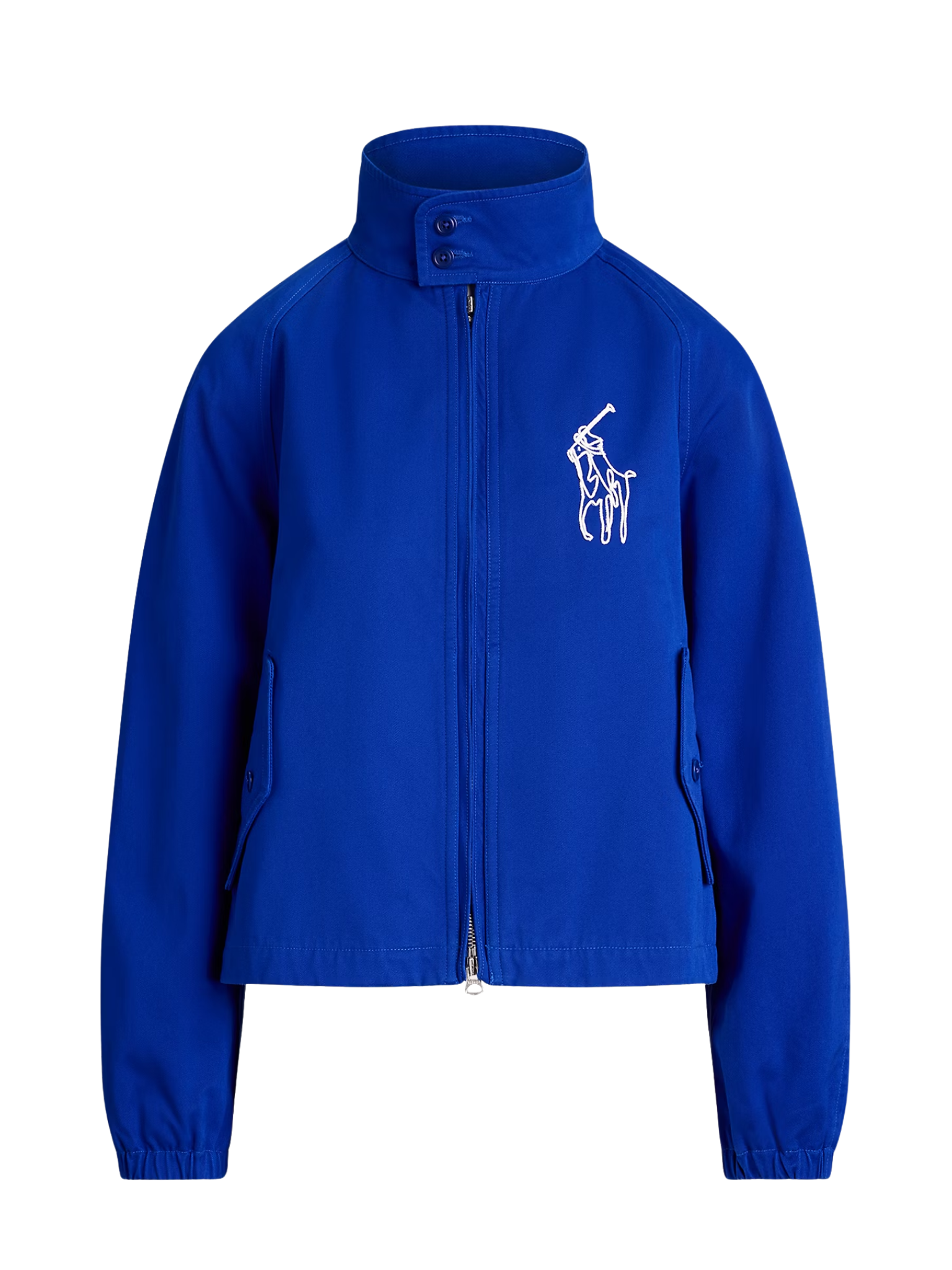 RALPH LAUREN WOMEN Embroidered Cotton Twill Jacket Heritage Blue