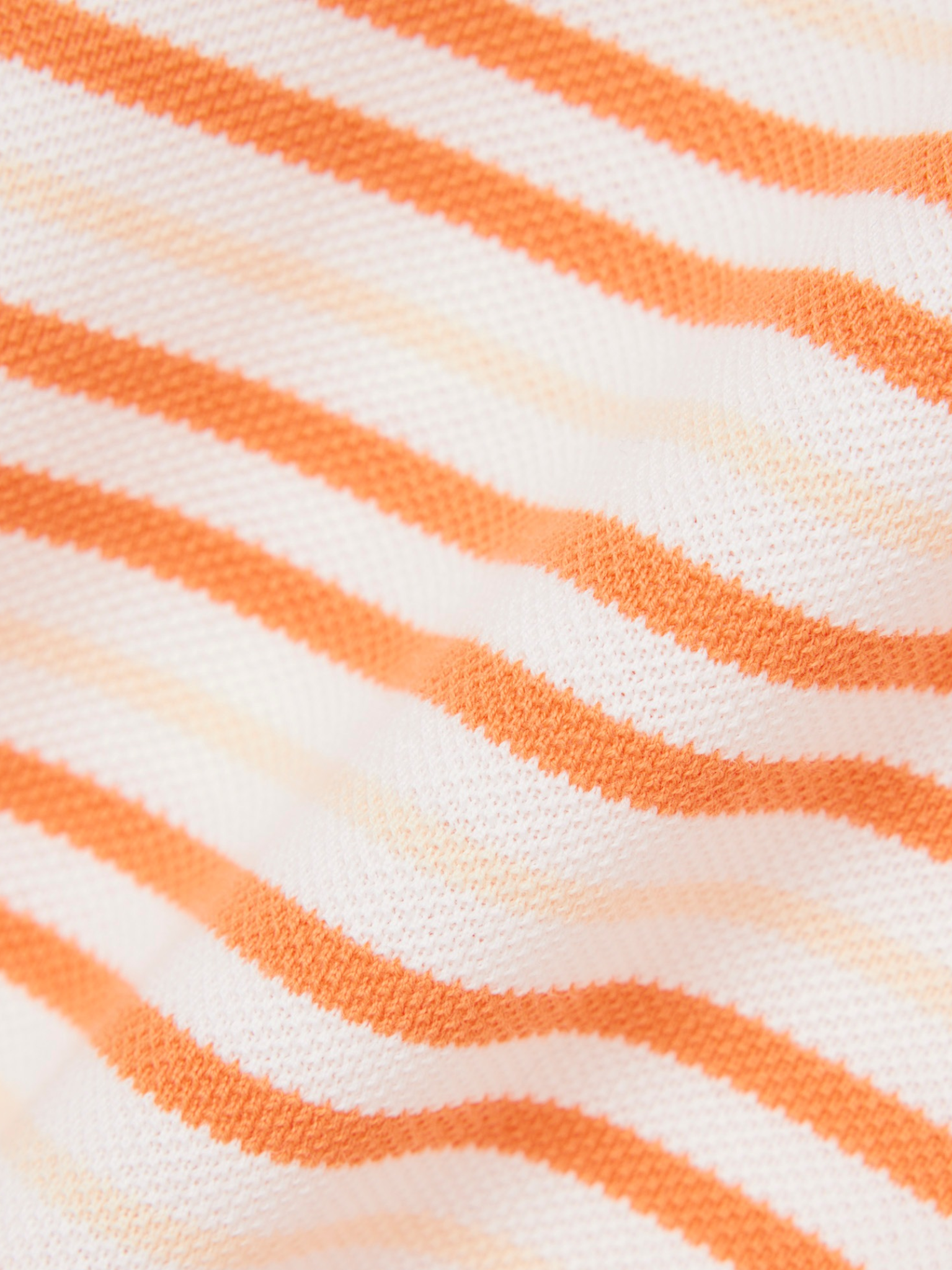 LACOSTE Classic Fit Striped Petit Piqué Polo Shirt Orange/White