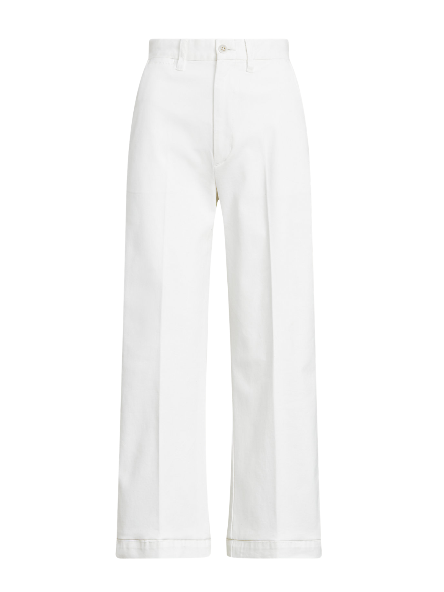 RALPH LAUREN WOMEN Chino Wide-Leg Trousers Warm White
