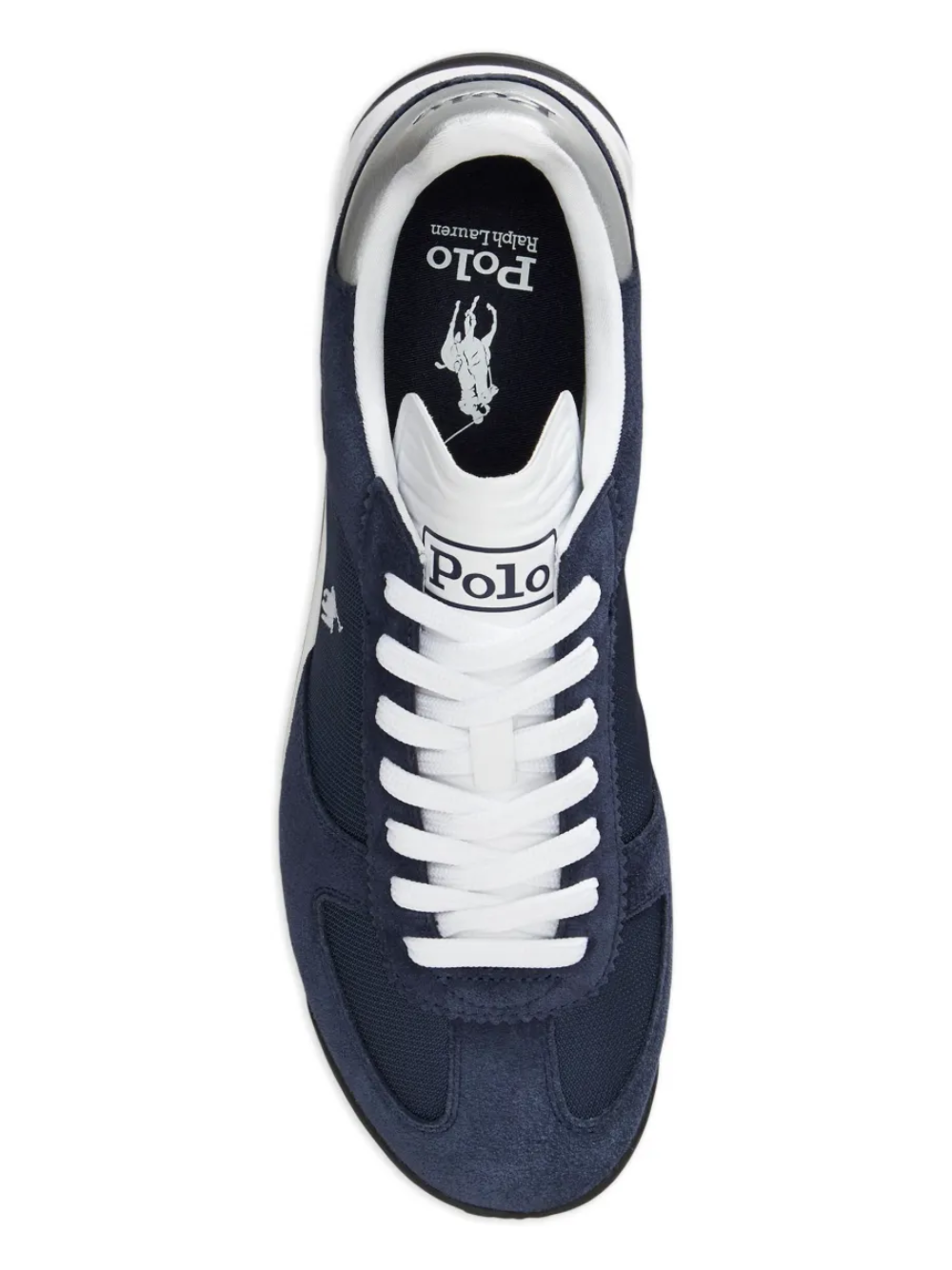 RALPH LAUREN Varick Suede & Oxford Sneakers Navy/White