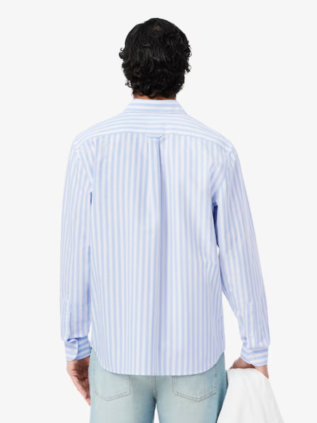 LACOSTE Regular Fit Striped Oxford Shirt Blue