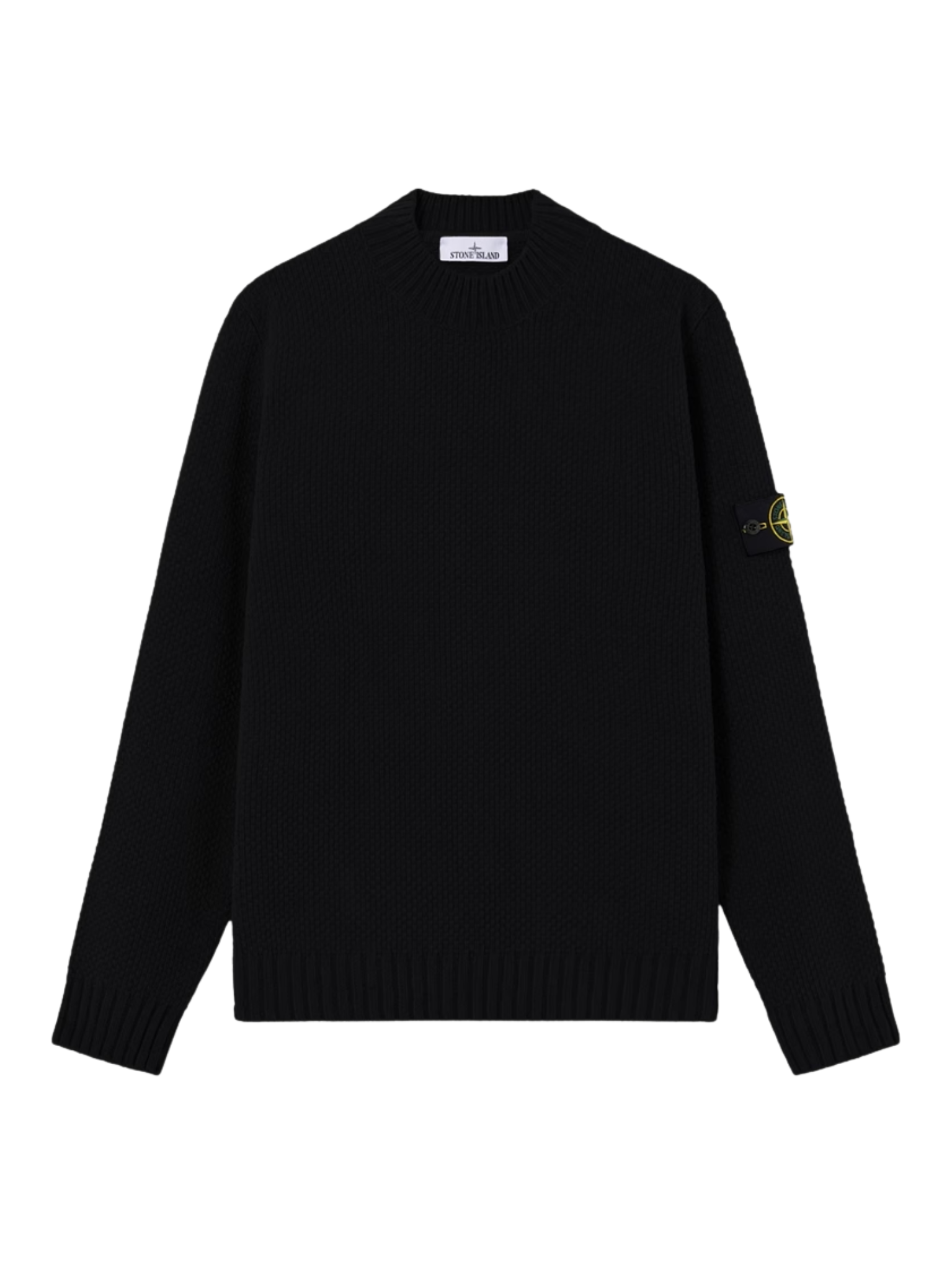 STONE ISLAND Knit Mock Neck Jumper Black