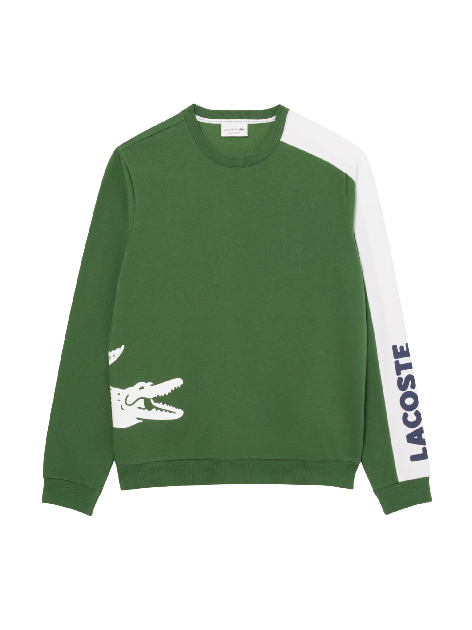 LACOSTE Printed Fleece Loungewear Sweatshirt Green
