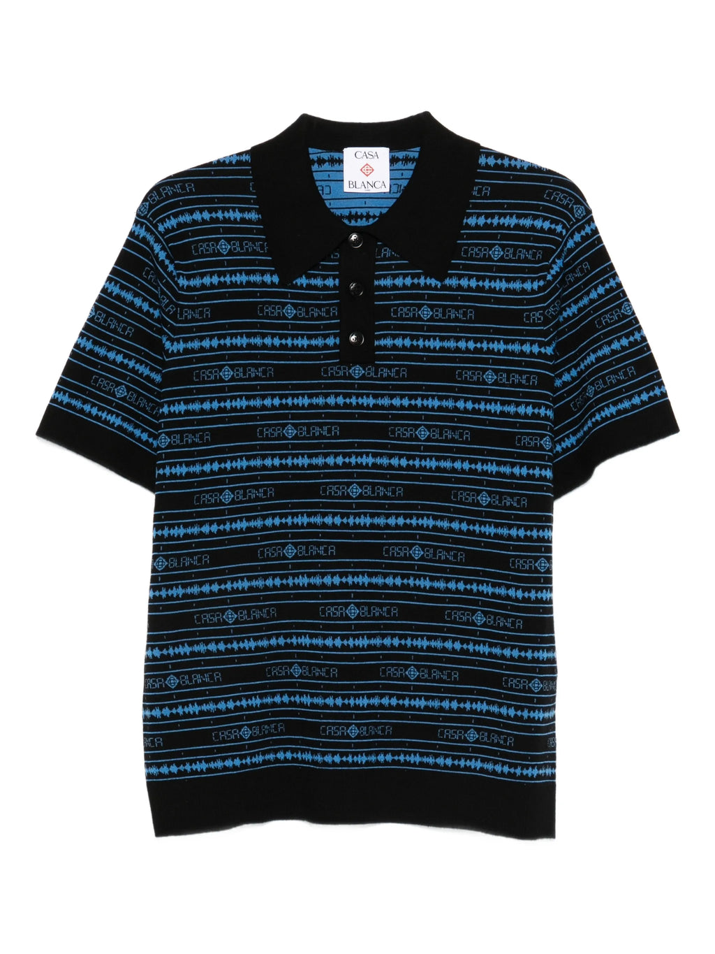 CASABLANCA Sound Wave Polo Shirt Black/Blue