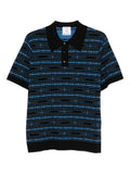 CASABLANCA Sound Wave Polo Shirt Black/Blue