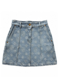 CASABLANCA WOMEN Monogram Denim Skirt Blue