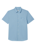 LACOSTE Regular Fit Short Sleeved Cotton Shirt Pale Blue
