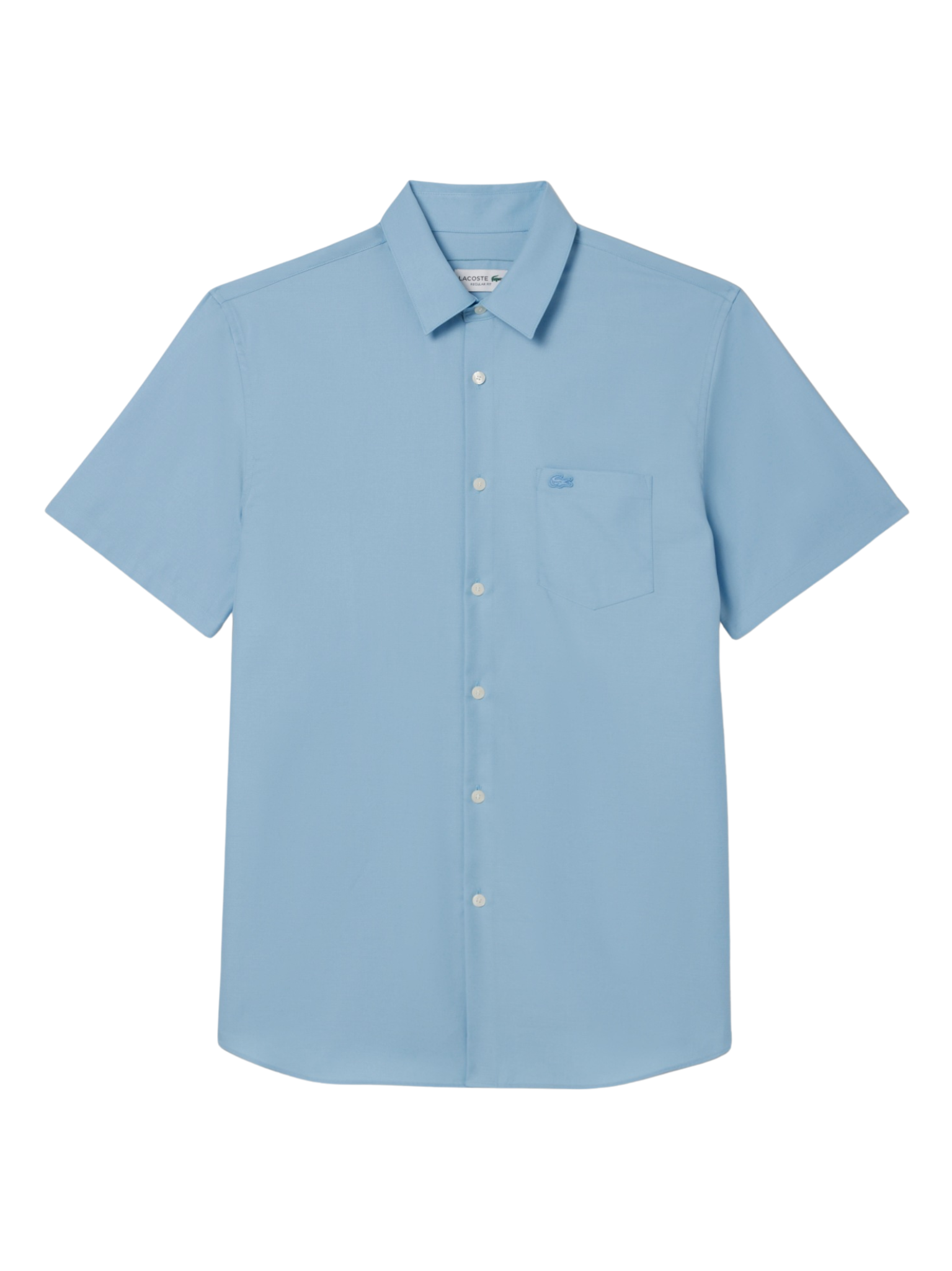 LACOSTE Regular Fit Short Sleeved Cotton Shirt Pale Blue