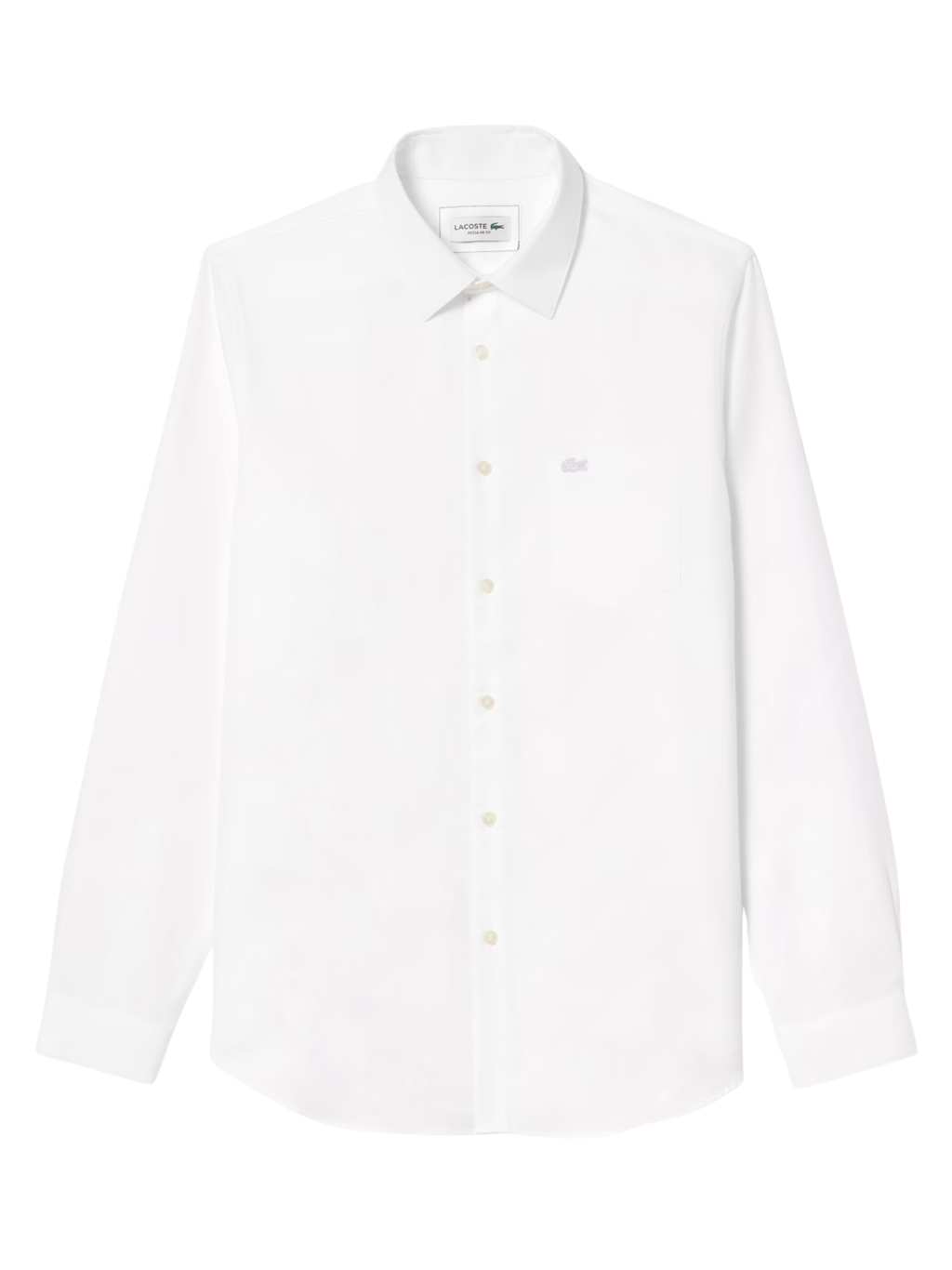 LACOSTE Regular Fit Cotton Poplin Shirt White