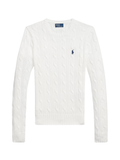 RALPH LAUREN WOMEN Cable-Knit Cotton Crewneck Jumper White