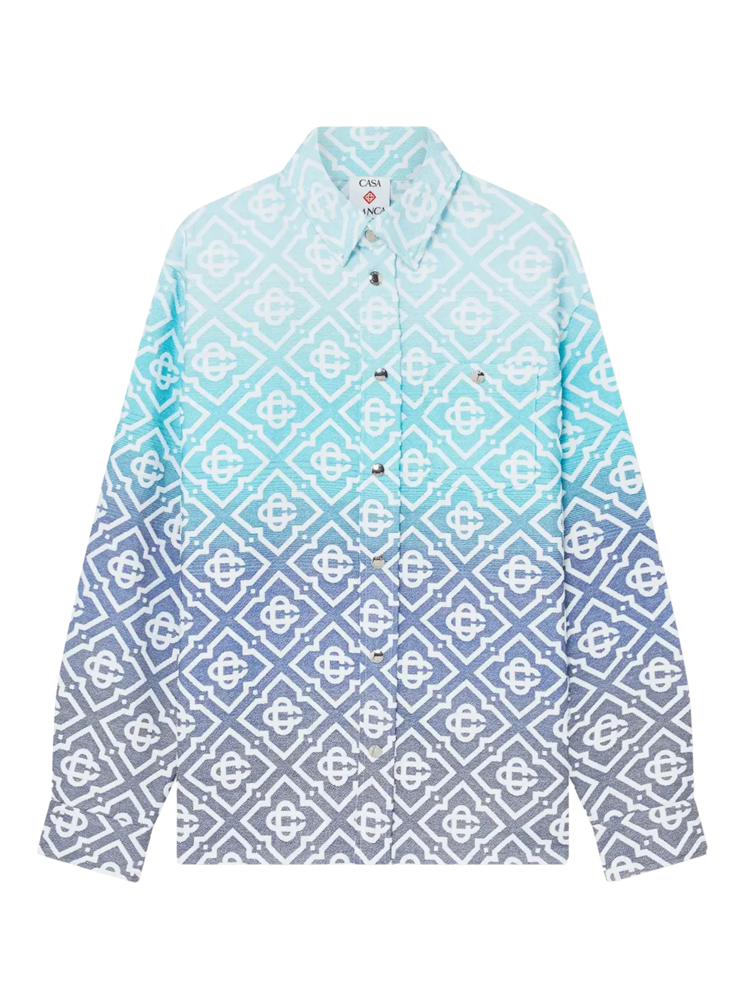 CASABLANCA Monogram Gradient Jacquard Shacket Blue