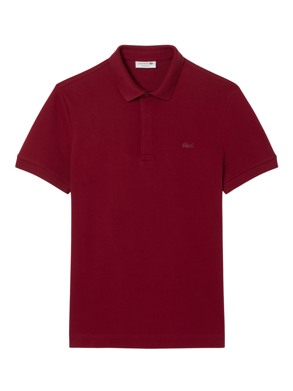 LACOSTE Regular Fit Paris Stretch Piqué Polo Shirt Bordeaux Red