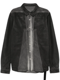 RICK OWENS DRKSHDW Denim Splintered Zip-Up Jacket Stone