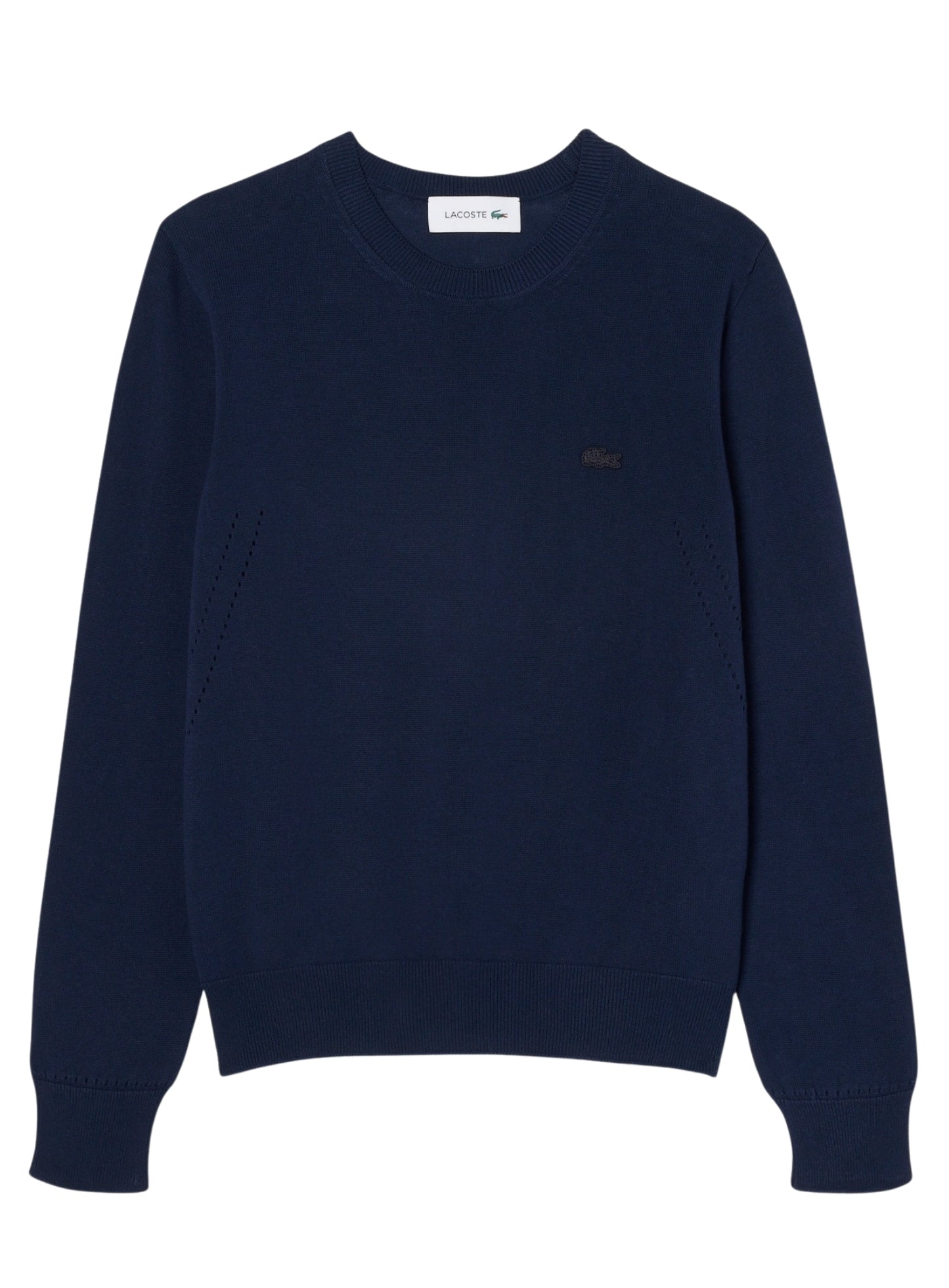 LACOSTE WOMEN 3D Knit Crew Neck Sweater Midnight Blue