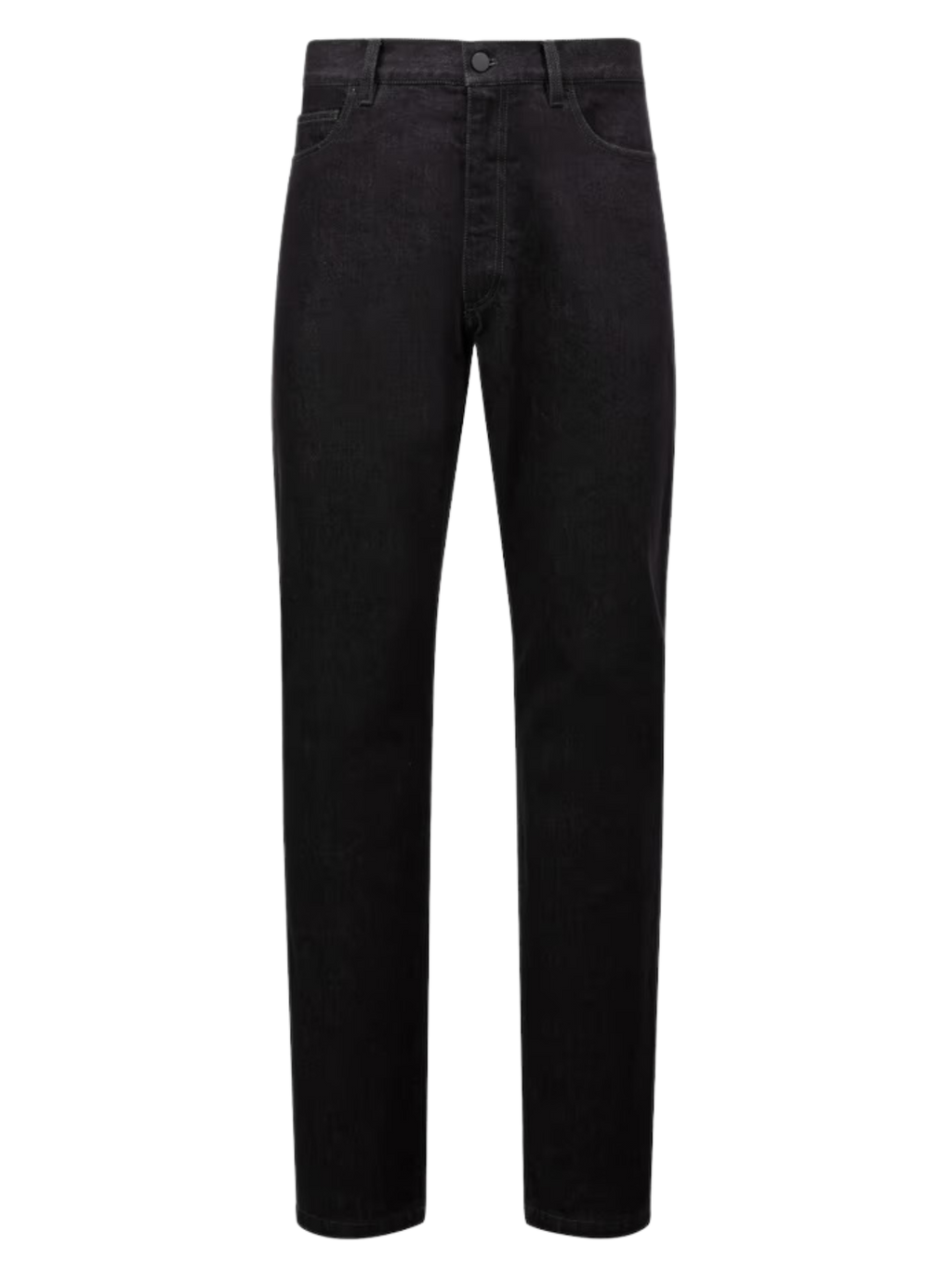 MONCLER Logo Patch Cotton Denim Trousers Dark Blue