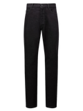 MONCLER Logo Patch Cotton Denim Trousers Dark Blue