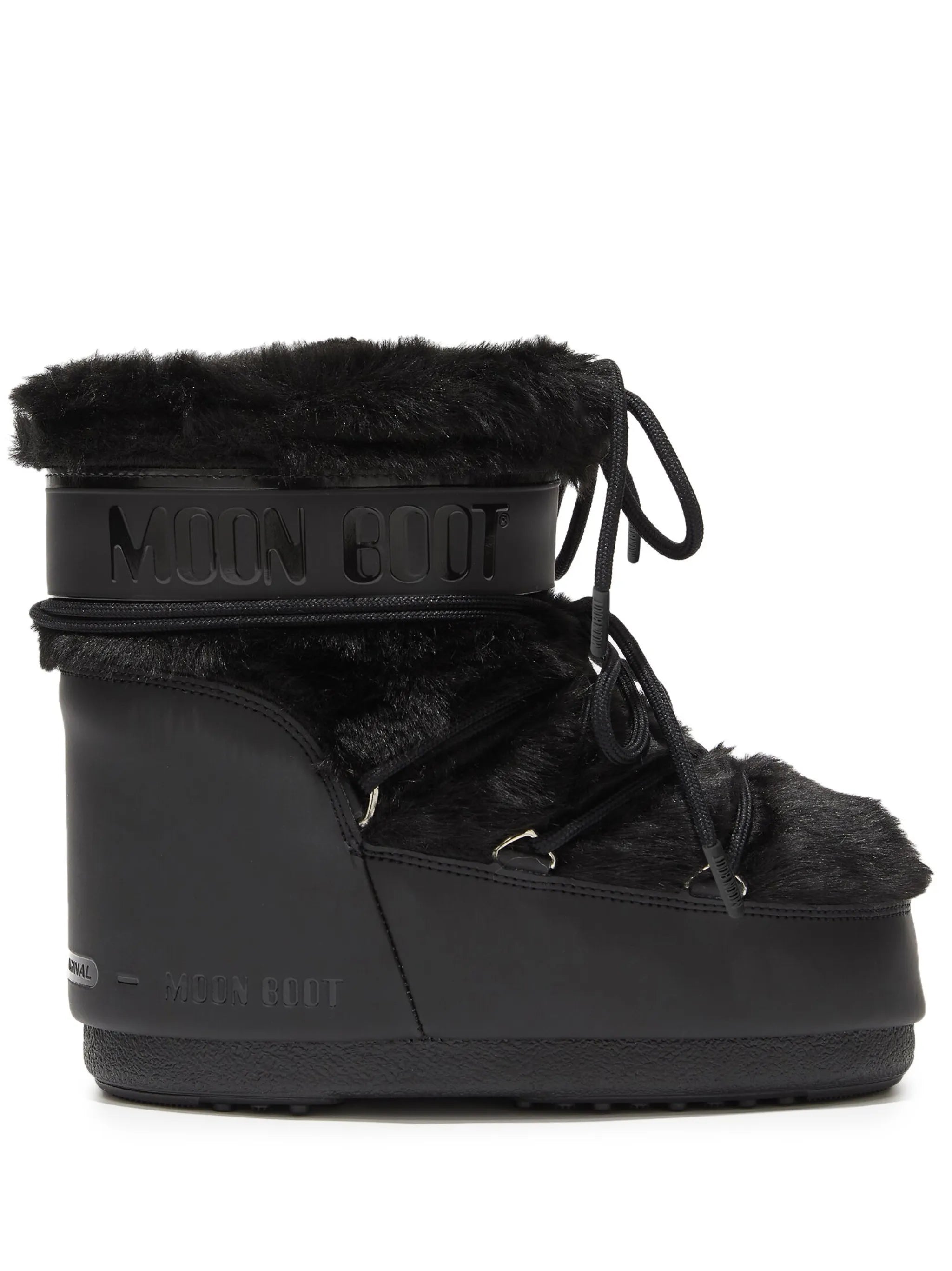 MOON BOOT Icon Low Faux-fur Boots Black