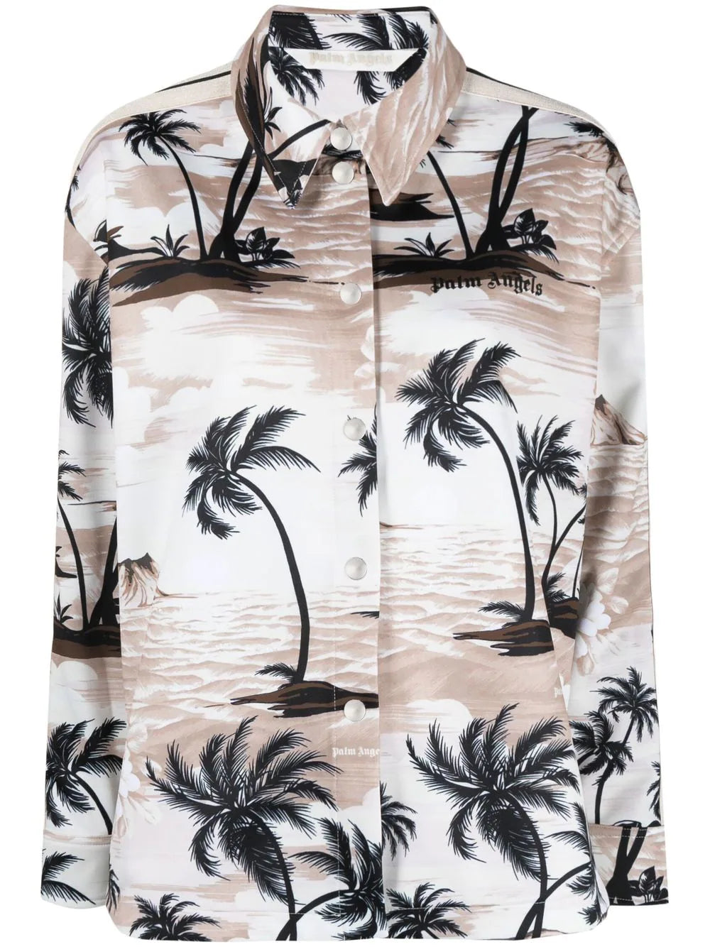 PALM ANGELS WOMEN Hawaiian Track Shirt Beige/Black