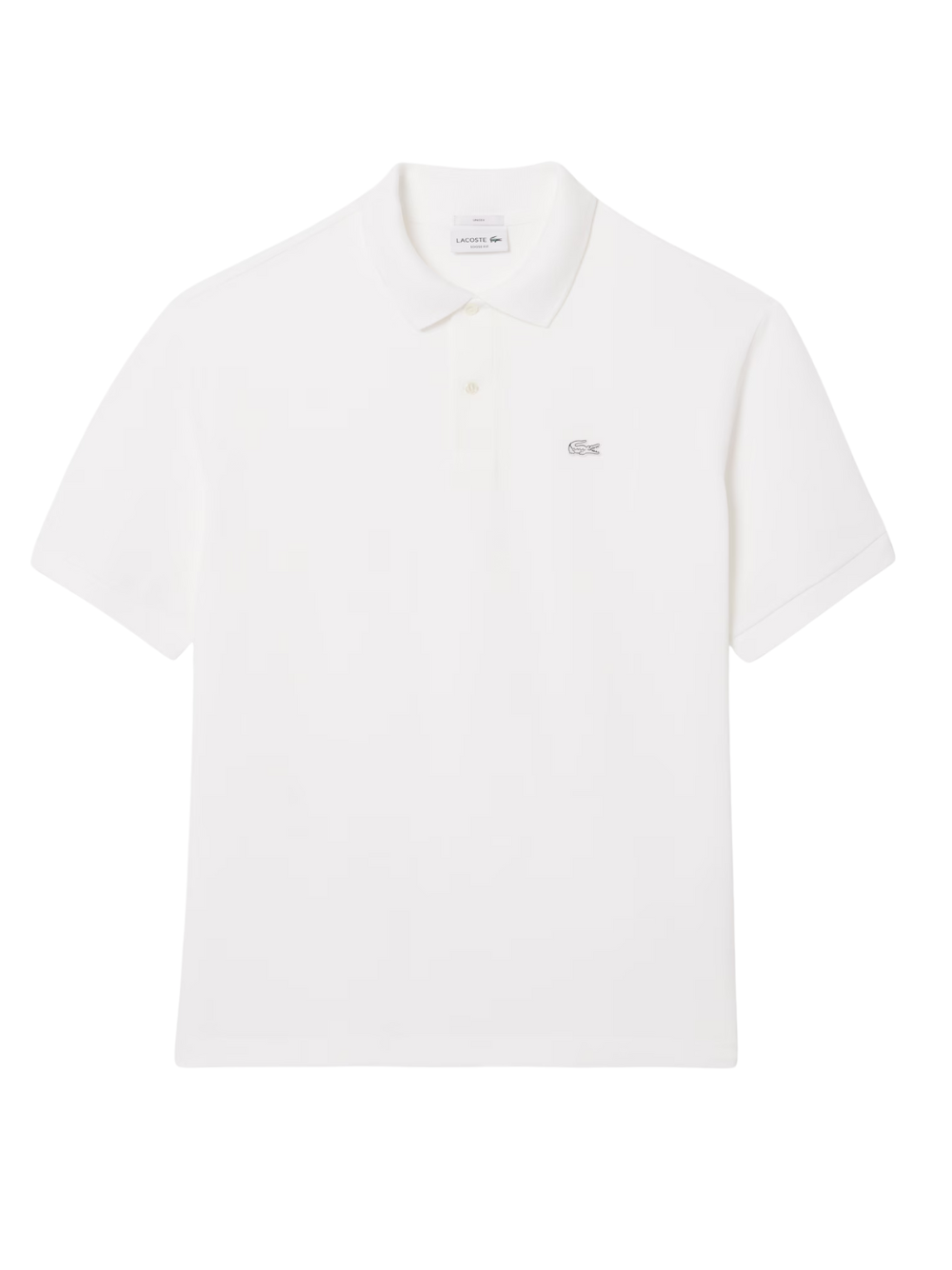LACOSTE Loose Fit Heavy Piqué Polo Shirt White