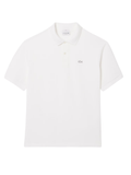 LACOSTE Loose Fit Heavy Piqué Polo Shirt White