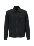STONE ISLAND Chest Pocket Zip-Up Overshirt Black