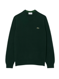 LACOSTE Monochrome Crew Neck Cotton Sweater Sinople Green